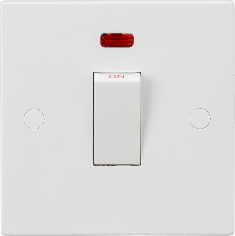 Knightsbridge MLA SN8331NW 45A 1G DP Switch with Neon (White Rocker) - Knightsbridge MLA - Falcon Electrical UK