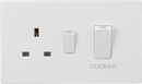 Knightsbridge MLA SN8333W 45A DP Cooker Switch and 13A Socket (White Rocker) - Knightsbridge MLA - Falcon Electrical UK