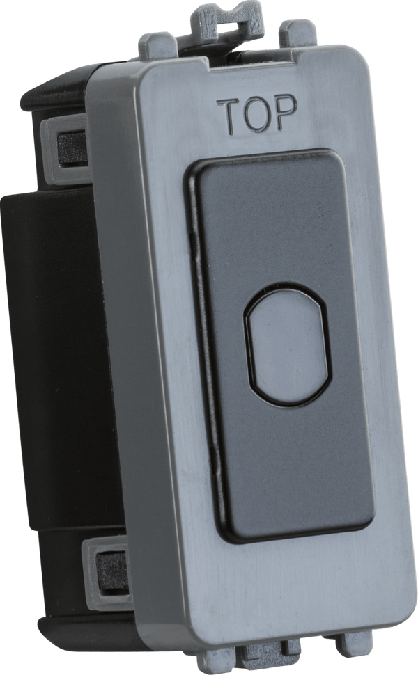 Knightsbridge MLA GDM014MB 1G 1-way 10-200W (10-100W LED) trailing edge dimmer (Press Type) - matt black - Knightsbridge MLA - Falcon Electrical UK