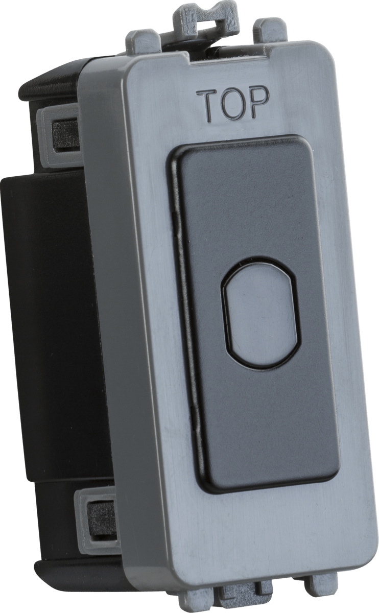 Knightsbridge MLA GDM014MB 1G 1-way 10-200W (10-100W LED) trailing edge dimmer (Press Type) - matt black - Knightsbridge MLA - Falcon Electrical UK