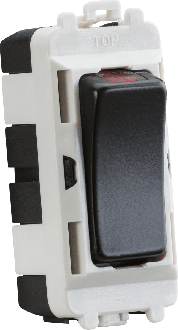 Knightsbridge MLA GDM003MB 20AX DP module with LED indicator - matt black - Knightsbridge MLA - Falcon Electrical UK