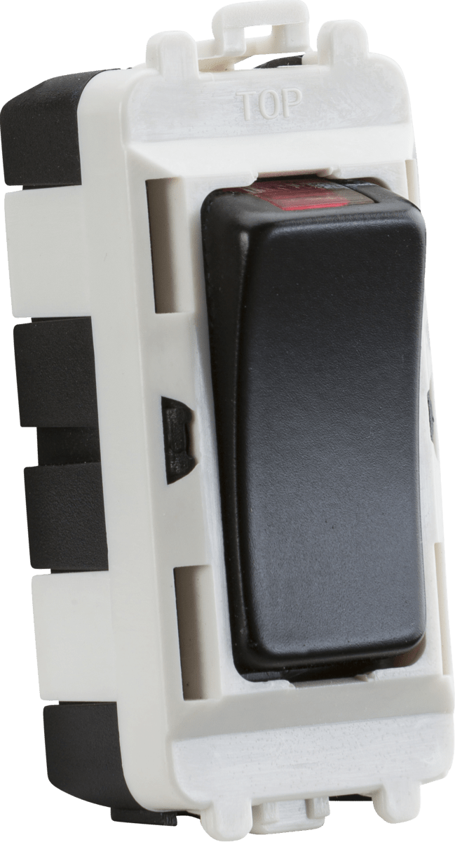 Knightsbridge MLA GDM003MB 20AX DP module with LED indicator - matt black - Knightsbridge MLA - Falcon Electrical UK
