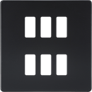 Knightsbridge MLA GDSF006MB Screwless 6G grid faceplate - matt black - Knightsbridge MLA - Falcon Electrical UK