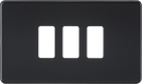 Knightsbridge MLA GDSF003MB Screwless 3G grid faceplate - matt black - Knightsbridge MLA - Falcon Electrical UK