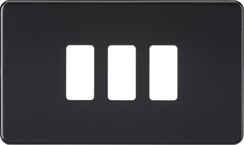 Knightsbridge MLA GDSF003MB Screwless 3G grid faceplate - matt black - Knightsbridge MLA - Falcon Electrical UK