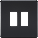 Knightsbridge MLA GDSF002MB Screwless 2G grid faceplate - matt black - Knightsbridge MLA - Falcon Electrical UK
