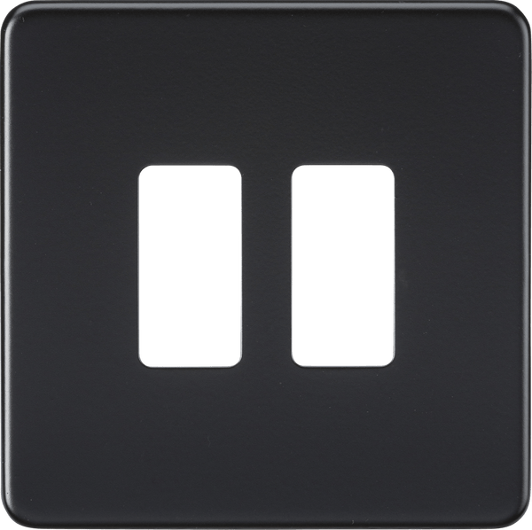 Knightsbridge MLA GDSF002MB Screwless 2G grid faceplate - matt black - Knightsbridge MLA - Falcon Electrical UK
