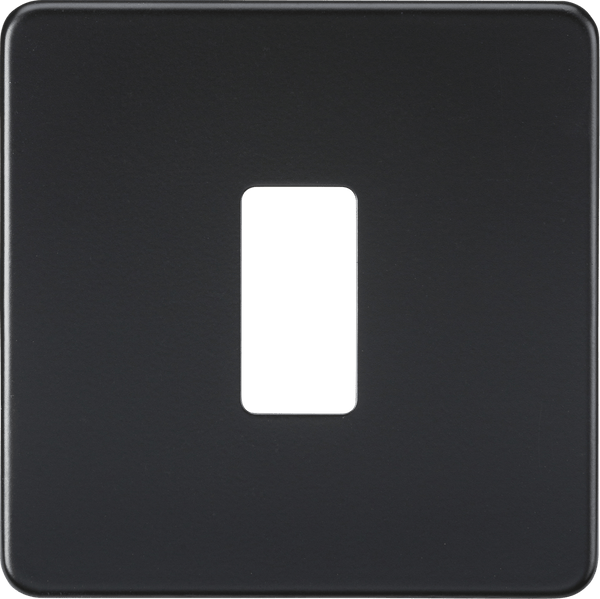 Knightsbridge MLA GDSF001MB Screwless 1G grid faceplate - matt black - Knightsbridge MLA - Falcon Electrical UK