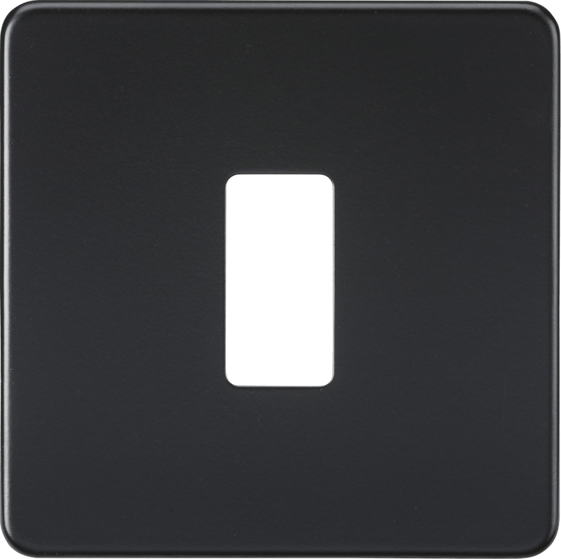 Knightsbridge MLA GDSF001MB Screwless 1G grid faceplate - matt black - Knightsbridge MLA - Falcon Electrical UK