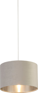 Searchlight 21027GY Drum Shade - Light Grey Velvet with Silver Inner Dia.28cm - Searchlight - Falcon Electrical UK