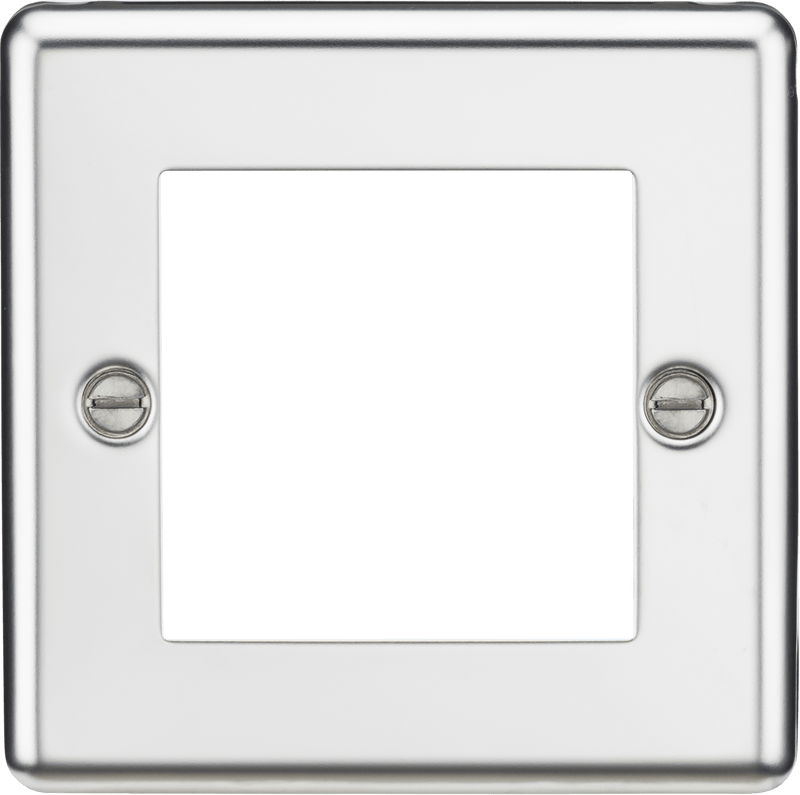 Knightsbridge MLA CL2GPC 2G Modular Faceplate - Rounded Edge Polished Chrome - Knightsbridge MLA - Falcon Electrical UK