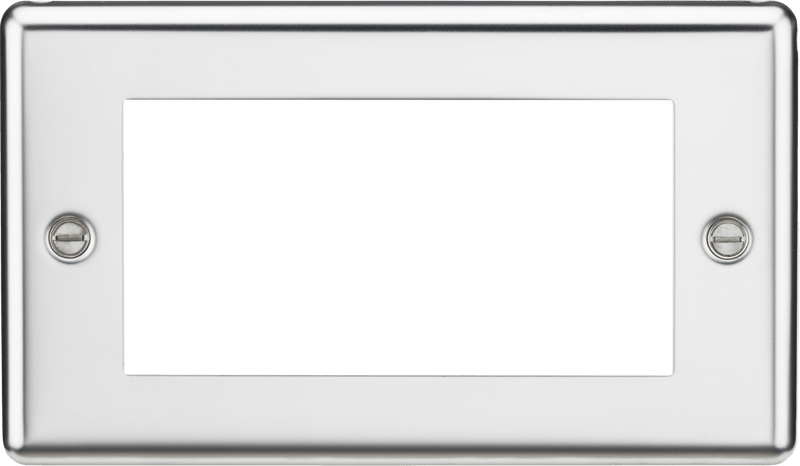 Knightsbridge MLA CL4GPC 4G Modular Faceplate - Rounded Edge Polished Chrome - Knightsbridge MLA - Falcon Electrical UK