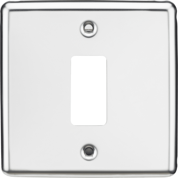 Knightsbridge MLA GDCL1PC 1G Grid Faceplate - Rounded Edge Polished Chrome - Knightsbridge MLA - Falcon Electrical UK