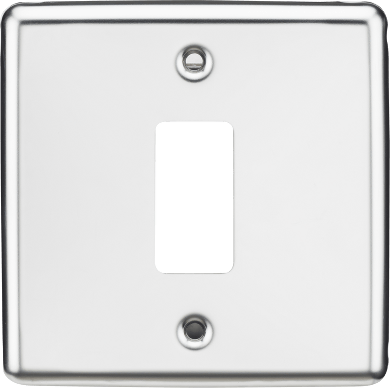 Knightsbridge MLA GDCL1PC 1G Grid Faceplate - Rounded Edge Polished Chrome - Knightsbridge MLA - Falcon Electrical UK