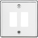 Knightsbridge MLA GDCL2PC 2G Grid Faceplate - Rounded Edge Polished Chrome - Knightsbridge MLA - Falcon Electrical UK