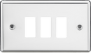 Knightsbridge MLA GDCL3PC 3G Grid Faceplate - Rounded Edge Polished Chrome - Knightsbridge MLA - Falcon Electrical UK
