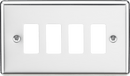 Knightsbridge MLA GDCL4PC 4G Grid Faceplate - Rounded Edge Polished Chrome - Knightsbridge MLA - Falcon Electrical UK
