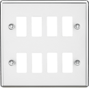 Knightsbridge MLA GDCL8PC 8G Grid Faceplate - Rounded Edge Polished Chrome - Knightsbridge MLA - Falcon Electrical UK
