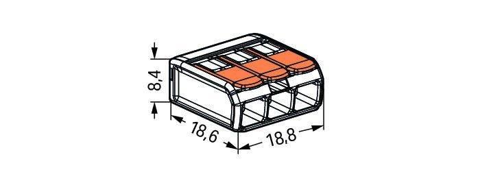 Wago 4mm Splicing 3-Way Compact Connector with Levers (221-413) - Box of 50 - Wago - Falcon Electrical UK