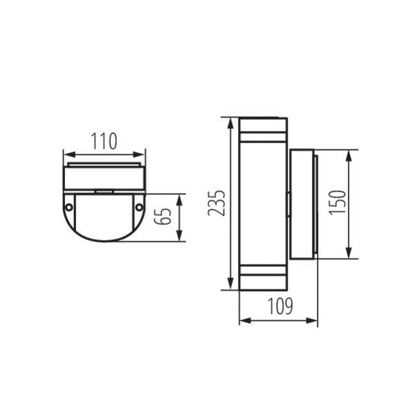 Kanlux ZEW Round Facade Luminaire EL-235U-B (22441) - Kanlux - Falcon Electrical UK