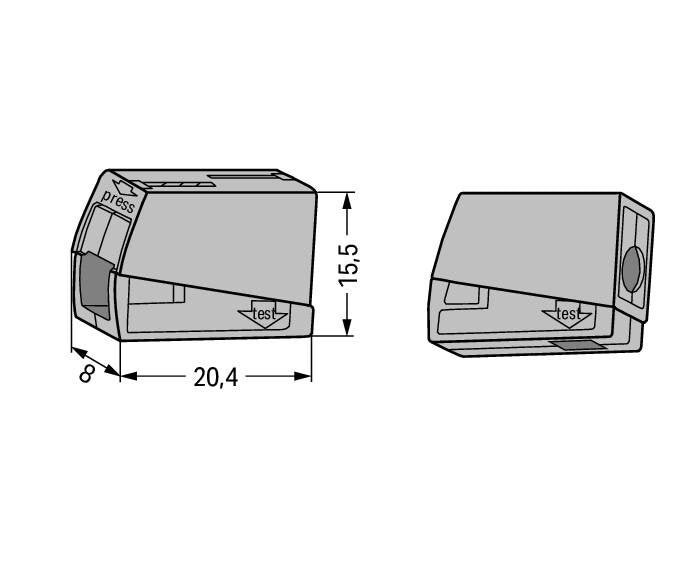 Wago Lighting Single 2.5mm Connector Grey (224 -101) - Box of 100