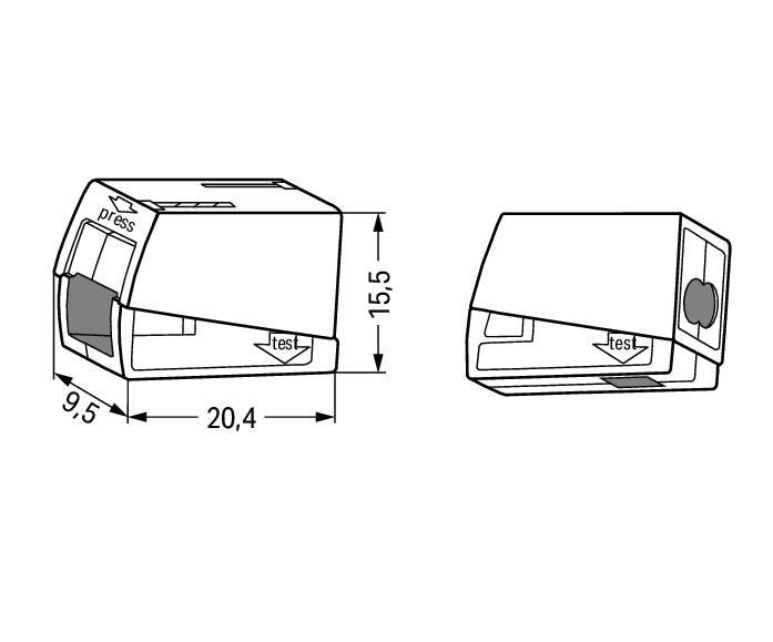 Wago Lighting 2-Wire 2.5mm Connector (224-112) - Box of 100 - Wago - Falcon Electrical UK