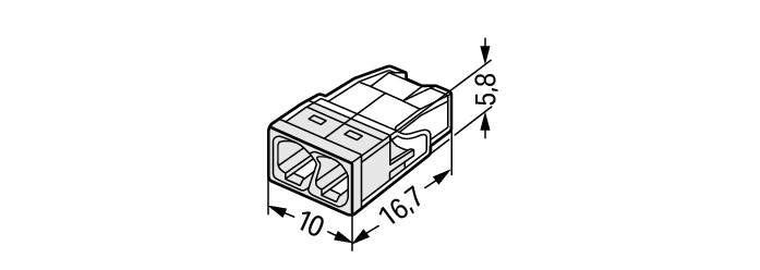 Wago Connector 2-Wire 0.5-2.5mm Connector  (2273-202) - Box of 100