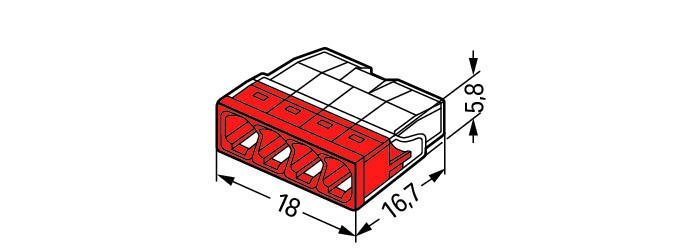 Wago Connector 4-Wire 0.5-2.5mm Connector (2273 - 204) - Box of 100 - Wago - Falcon Electrical UK