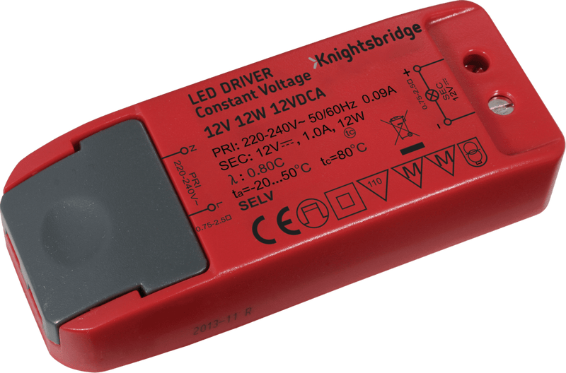 Knightsbridge MLA 12VDCA IP20 12V 12W LED Driver - Constant Voltage - Knightsbridge MLA - Falcon Electrical UK