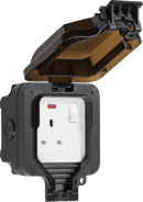 Knightsbridge MLA OP7N IP66 13A 1G DP switched socket with neon - Black - Knightsbridge MLA - Falcon Electrical UK