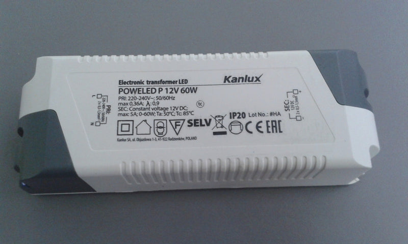 Kanlux POLEWED Constant Voltage Power Supply Unit, 12V, 60W (26811)