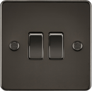 Knightsbridge MLA FP3000GM Flat Plate 10AX 2G 2-way switch - gunmetal - Knightsbridge MLA - Falcon Electrical UK