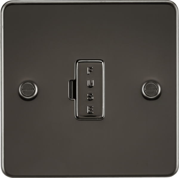 Knightsbridge MLA FP6000GM Flat Plate 13A fused spur unit - gunmetal - Knightsbridge MLA - Falcon Electrical UK
