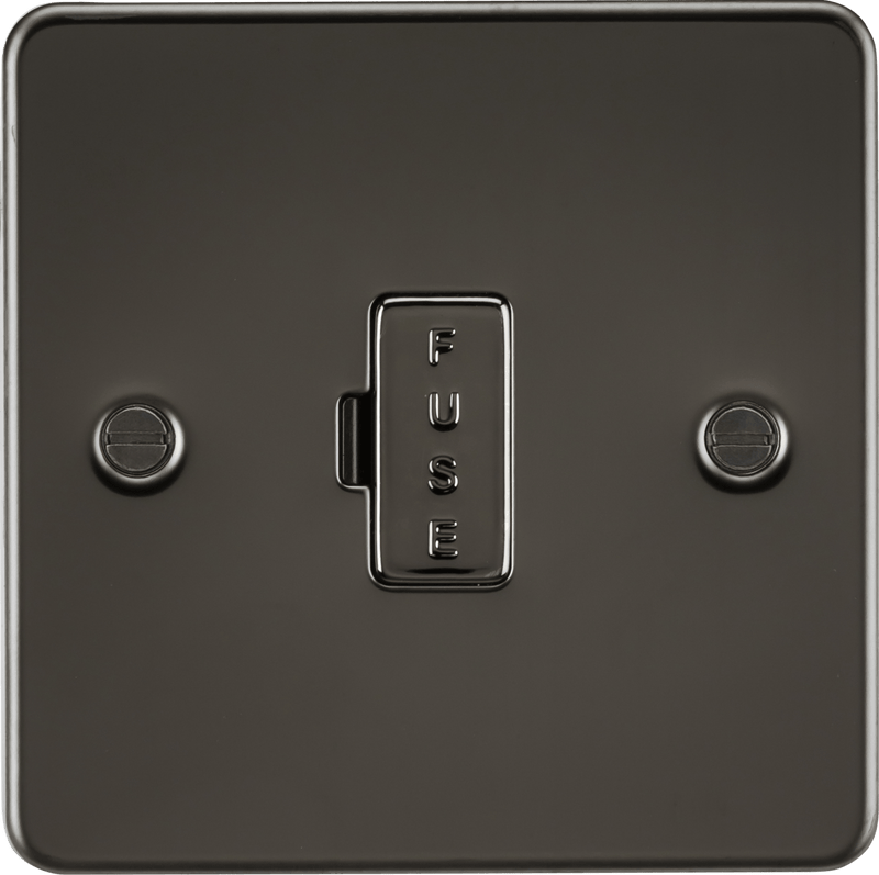 Knightsbridge MLA FP6000GM Flat Plate 13A fused spur unit - gunmetal - Knightsbridge MLA - Falcon Electrical UK