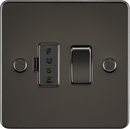 Knightsbridge MLA FP6300GM Flat Plate 13A switched fused spur unit - gunmetal - Knightsbridge MLA - Falcon Electrical UK