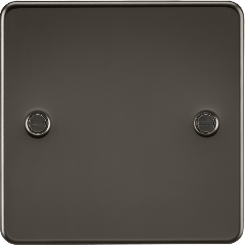Knightsbridge MLA FP8350GM Flat Plate 1G blanking plate - gunmetal - Knightsbridge MLA - Falcon Electrical UK