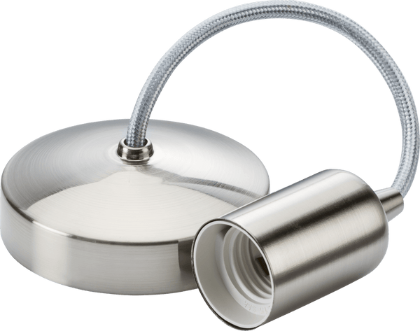 Knightsbridge MLA 8270BC 6" E27 Contemporary Pendant Set - Brushed Chrome - Knightsbridge MLA - Falcon Electrical UK