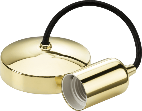 Knightsbridge MLA 8270PB 6" E27 Contemporary Pendant Set - Polished Brass - Knightsbridge MLA - Falcon Electrical UK