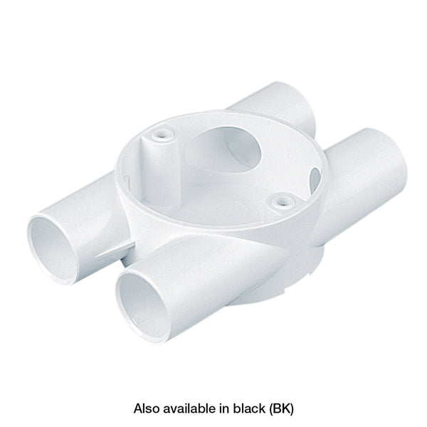 CJB20HWH 4-Way Round Terminal H Box for 20mm Conduit - Mixed Supply - Falcon Electrical UK