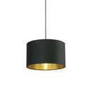 Searchlight 31040GR Drum Shade - Green Velvet with Gold Inner - Searchlight - Falcon Electrical UK