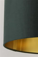 Searchlight 31040GR Drum Shade - Green Velvet with Gold Inner - Searchlight - Falcon Electrical UK