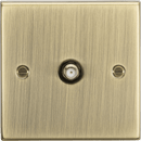 Knightsbridge MLA CS015AB SAT TV Outlet - Square Edge Antique Brass - Knightsbridge MLA - Falcon Electrical UK