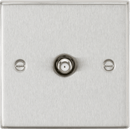 Knightsbridge MLA CS015BC SAT TV Outlet - Square Edge Brushed Chrome - Knightsbridge MLA - Falcon Electrical UK