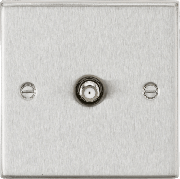Knightsbridge MLA CS015BC SAT TV Outlet - Square Edge Brushed Chrome - Knightsbridge MLA - Falcon Electrical UK