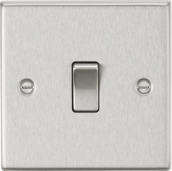Knightsbridge MLA CS12BC 10AX 1G Intermediate Switch - Square Edge Brushed Chrome - Knightsbridge MLA - Falcon Electrical UK