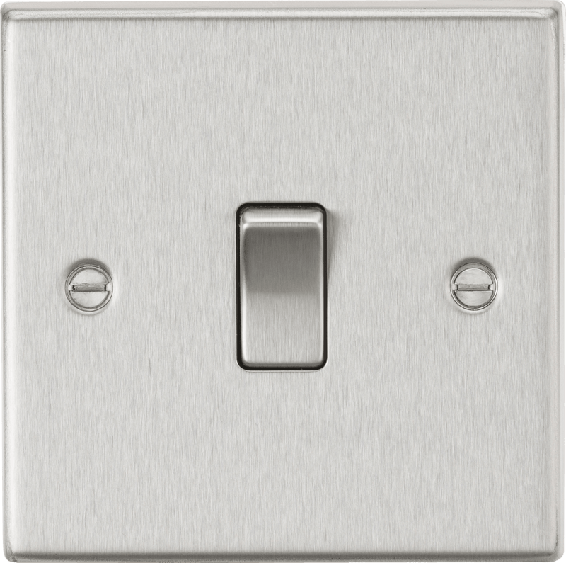 Knightsbridge MLA CS12BC 10AX 1G Intermediate Switch - Square Edge Brushed Chrome - Knightsbridge MLA - Falcon Electrical UK
