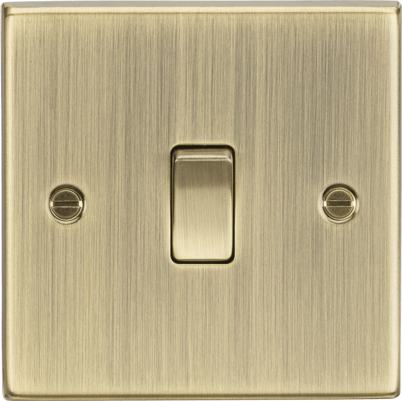 Knightsbridge MLA CS12AB 10AX 1G Intermediate Switch - Square Edge Antique Brass - Knightsbridge MLA - Falcon Electrical UK