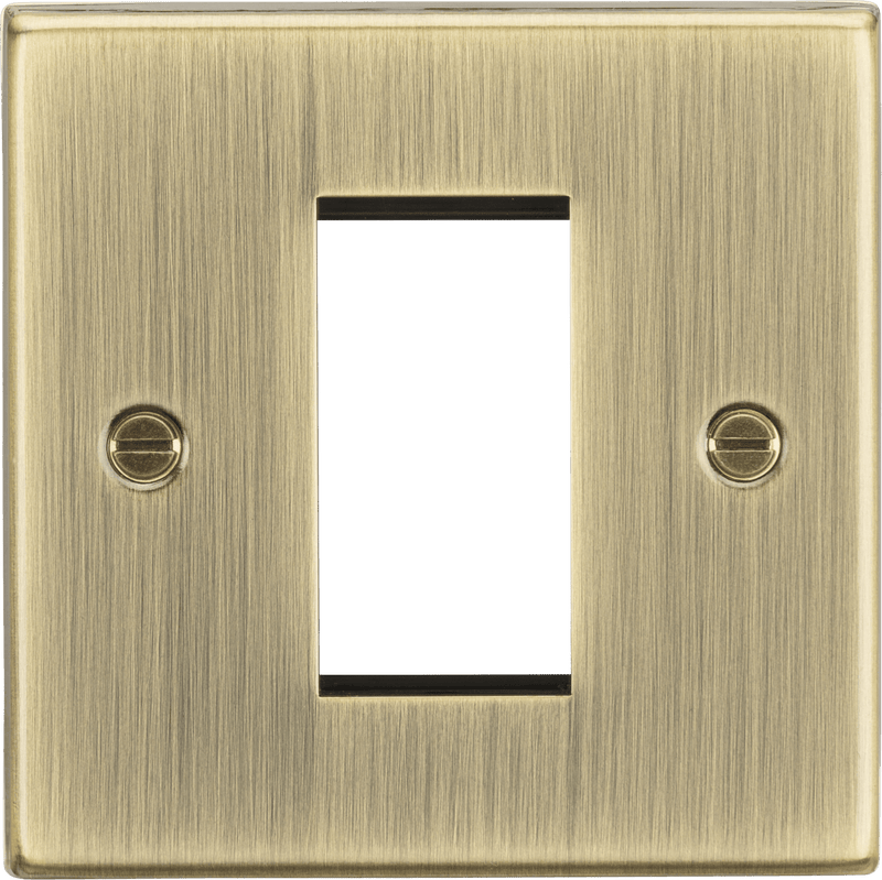 Knightsbridge MLA CS1GAB 1G Modular Faceplate - Square Edge Antique Brass - Knightsbridge MLA - Falcon Electrical UK