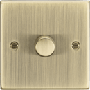 Knightsbridge MLA CS2181AB 1G 2-way 10-200W (5-150W LED) trailing edge dimmer - Square Edge Antique Brass - Knightsbridge MLA - Falcon Electrical UK