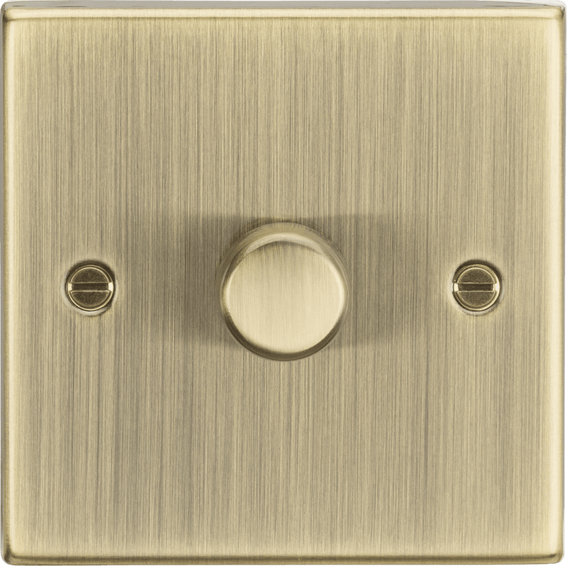 Knightsbridge MLA CS2181AB 1G 2-way 10-200W (5-150W LED) trailing edge dimmer - Square Edge Antique Brass - Knightsbridge MLA - Falcon Electrical UK